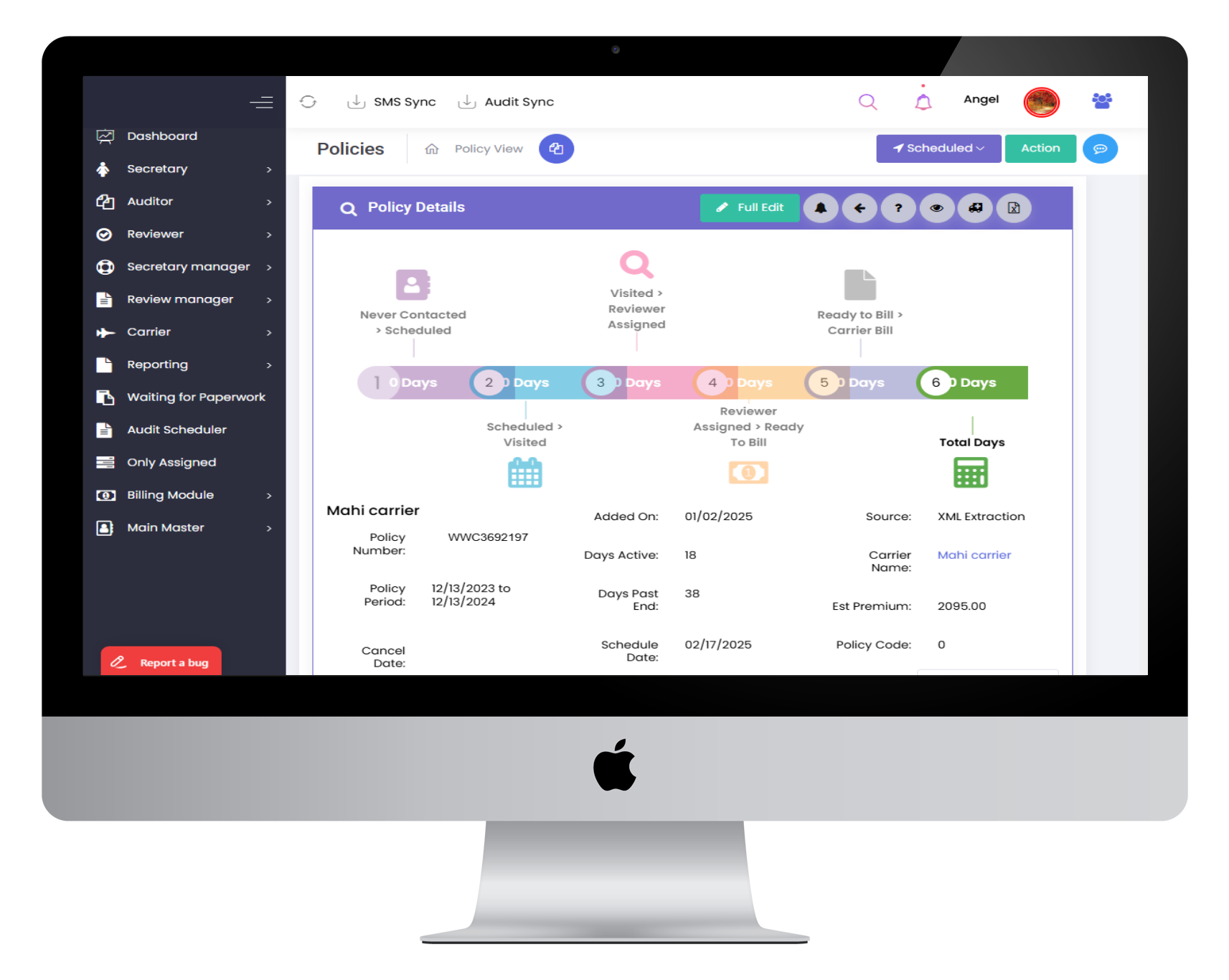 Insurance Audits & Policy Management SaaS CRM Platform