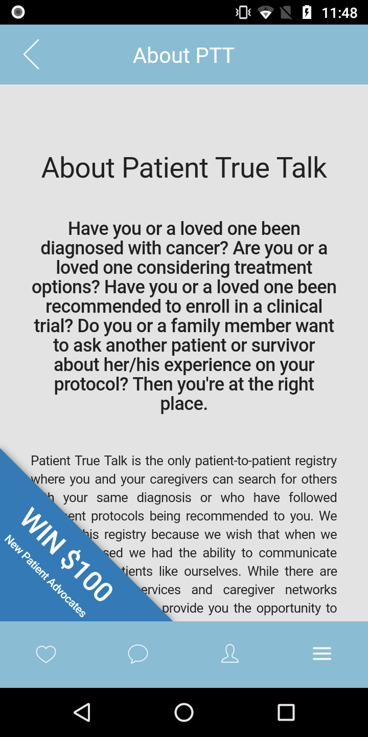 True Talk App for Cancer Patients