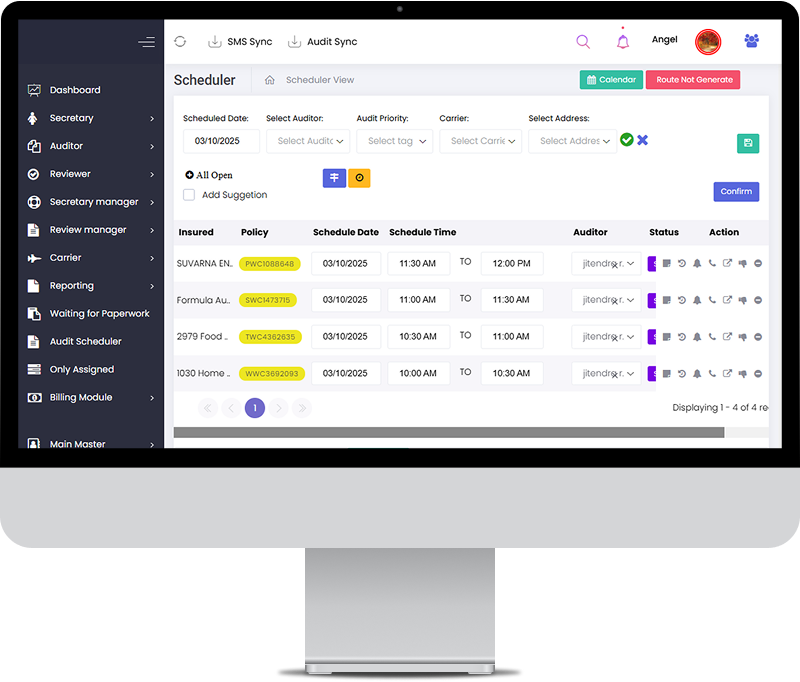 Custom Insurance Audit & Policy Management CRM Software